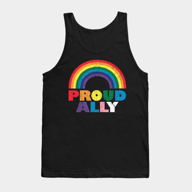 Vintage Proud Ally Gay Pride LGBT Pride Month Tank Top by American Woman